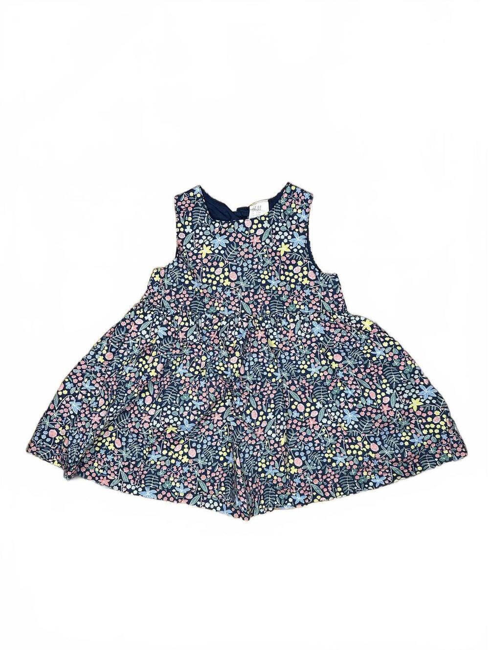 H&M Navy Floral Sleeveless Flared Dress Size 6-9 Months